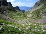 Le vallon du Mercier entre le lac du Crozet et le col de la Pra