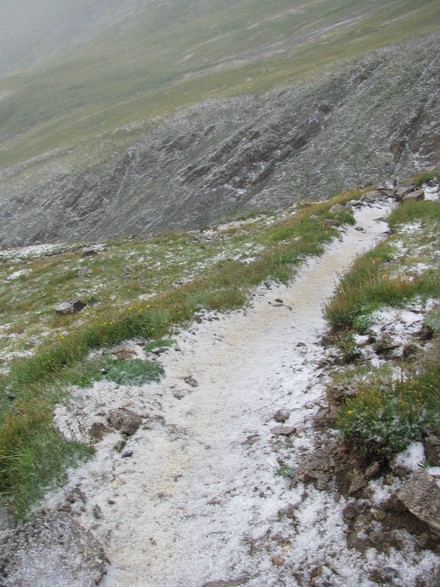 Descente sous la grêle