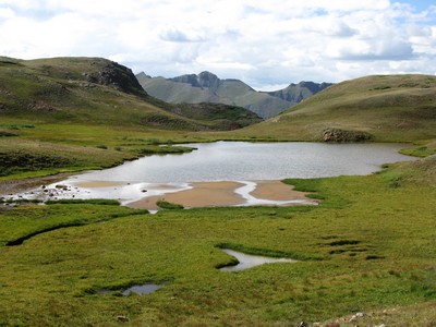 Arrivee sur le lac du bivouac de ce soir