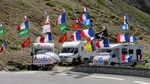 Supporters du Tour de France dans la montée du Col de L'Isoard