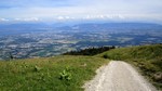 Dernière vue sur Genève avant la descente sur la piste forestière