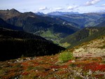 Myrtilles et couleurs de l'automne au dessus d'Arêches