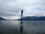 Fourchette dans le lac à Vevey