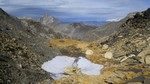 L'Aiguille du Fruit, le Col de Chanrouge et un bout du Mont Blanc depuis le passage des Eaux Noires