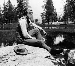 John Muir sit on his rock